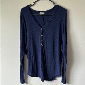 Ginger G Blue Button Down Long Sleeve Shirt